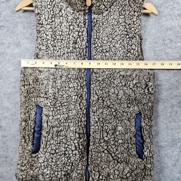 Simply Southern Women's Size S Sherpa Full Zip Vest Mottled Brown Faux Fur - Picture 12 of 15